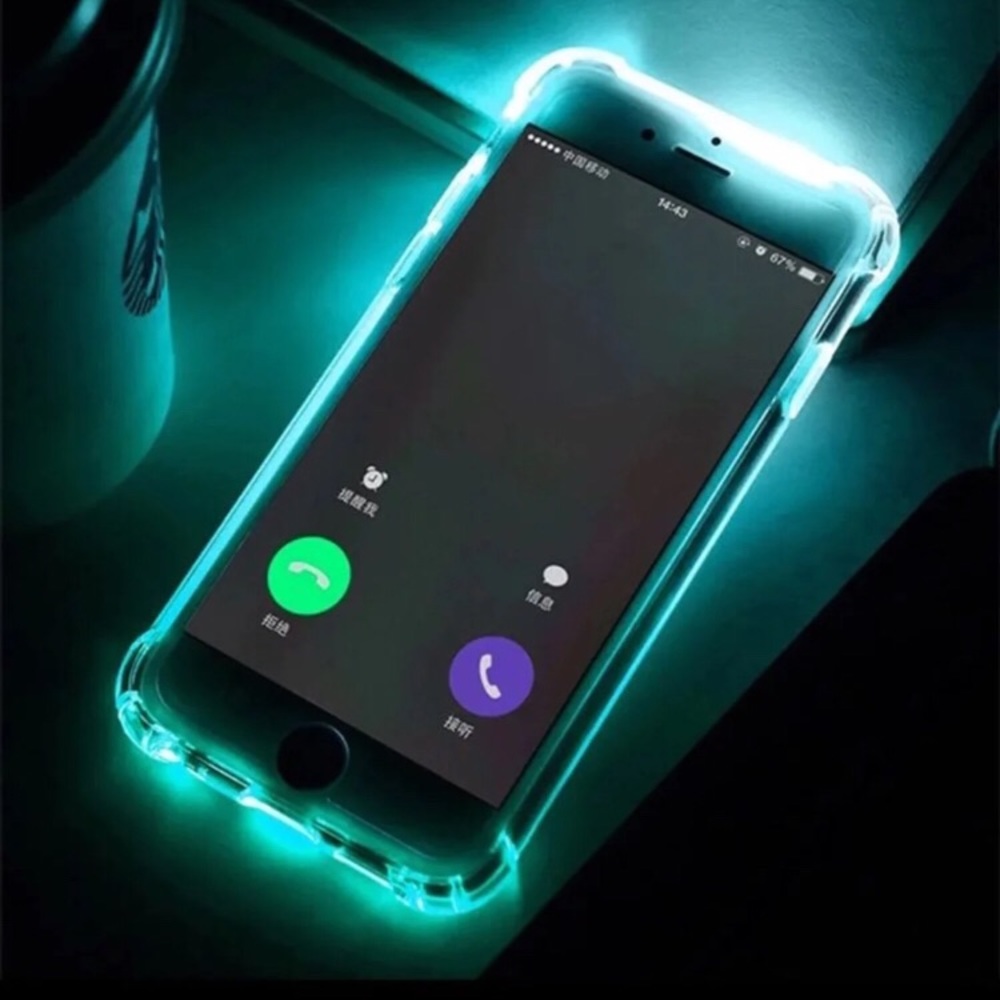NEW iPhone 6 Plus Blue LED Flash Light Up Case